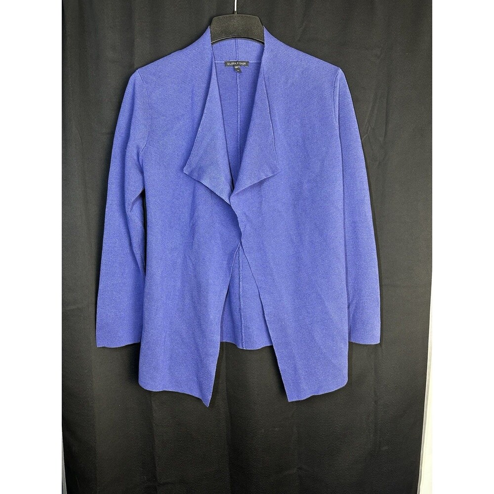 Eileen Fisher Open Front Women’s Draped Cardigan Purple Jacket XS